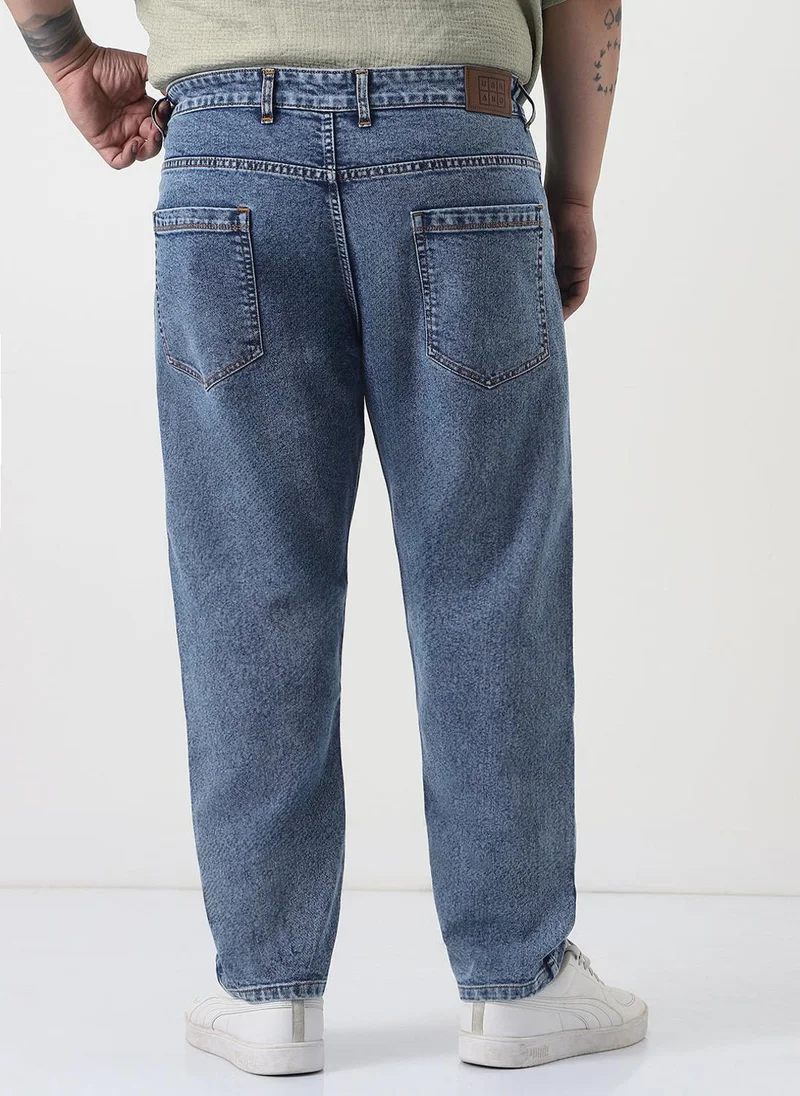 Urbano Fashion  Urbano Plus Men's Light Blue Slim Fit Washed Denim Jeans Stretchable for Men | Best Price UAE